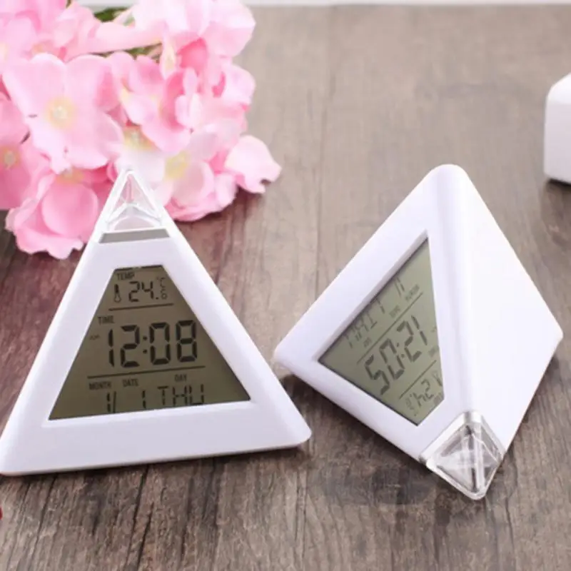 Цифровой будильник с цветным ЖК-дисплеем многофункциональные зеркальные