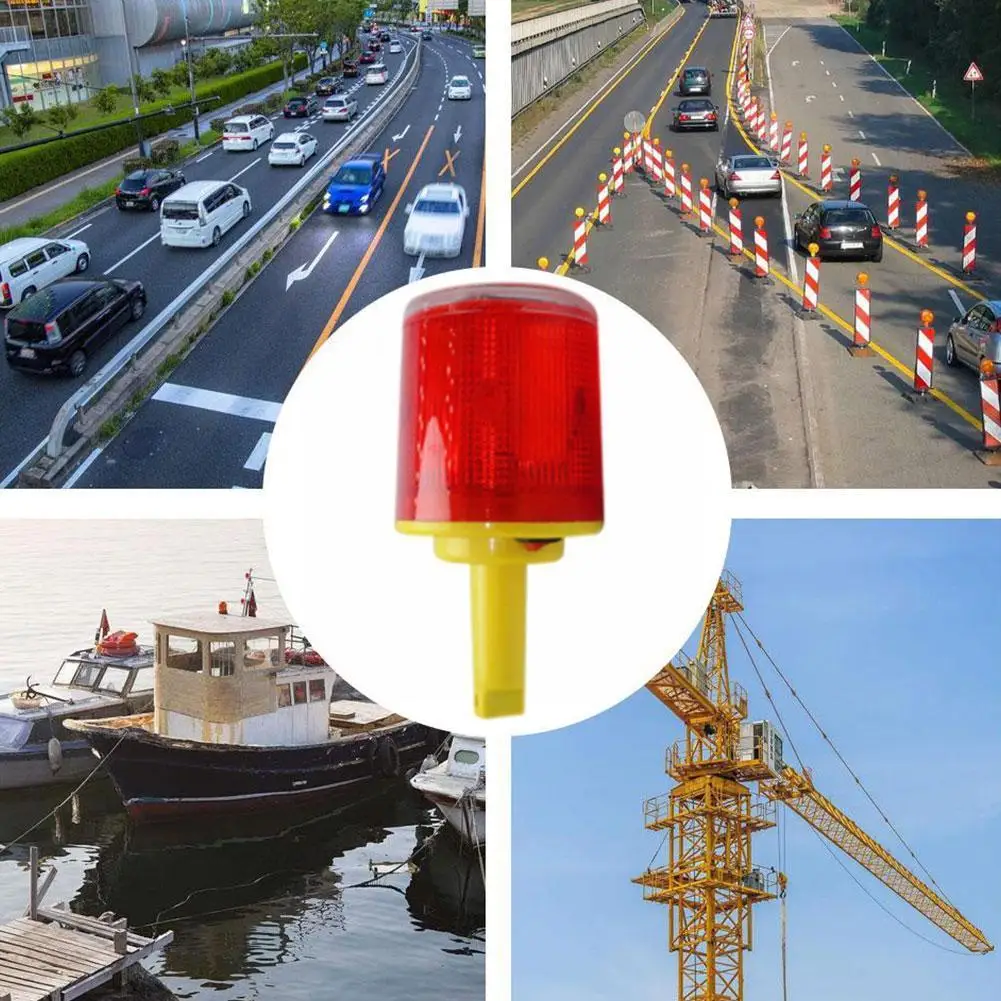 Solar Powered Traffic Warning Light LED Bulb Lamp For Construction Site Harbor Road Emergency Lighting Indicator Li U0E7 | Автомобили и