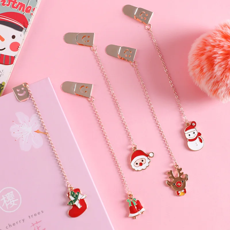 1 шт. красивые креативные металлические закладки для книг рождественские