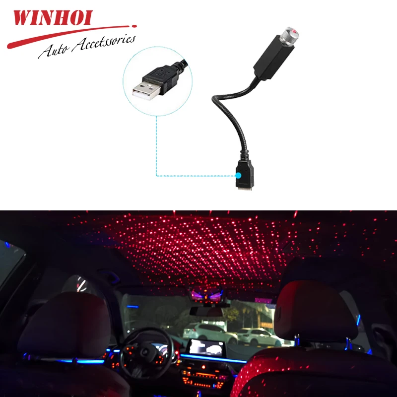 Автомобильный прожектор декоративная лампа Бесплатная гибка USB разъем