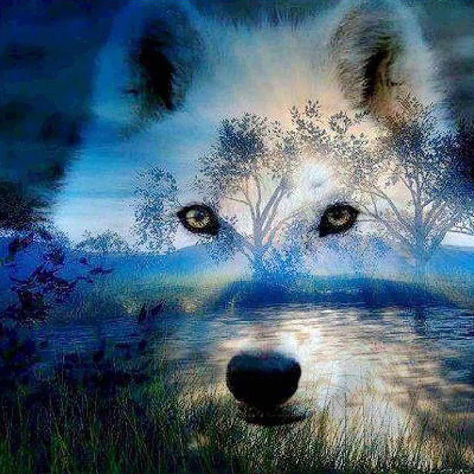 

5D Diamond Painting Handmade DIY Embroidery Cross stitch Full Square Diamond Custom Photo"Animal Wolf" Wall Home Decoration Gift