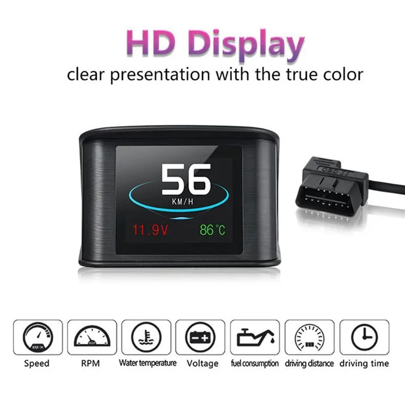 P10 автомобильный проекционный дисплей HUD Smart Digital OBDII/EUOBD OBDII диагностический