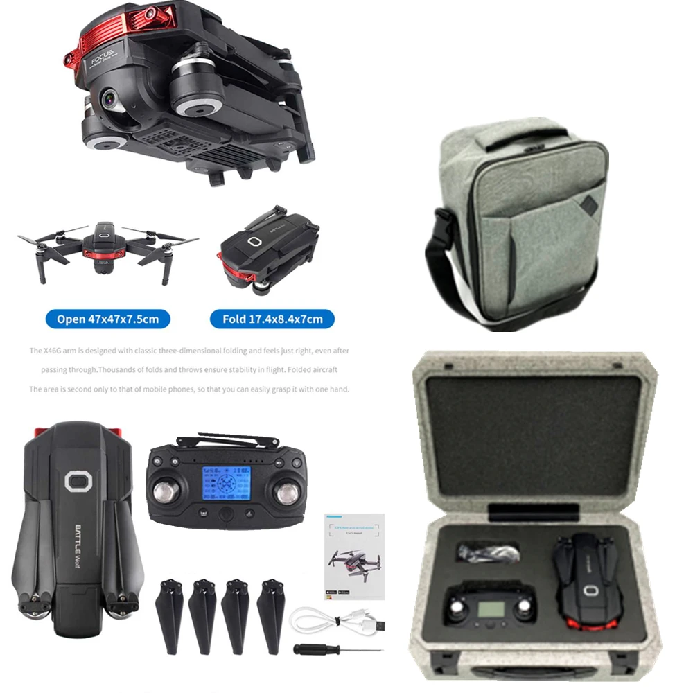 RC Drone 4K GGPS 5G WIFI FPV Ultra HD Wide Angle Dual Camera Quadcopter Brushless Foldable Helicopter Carry Box Travel Bag | Игрушки и