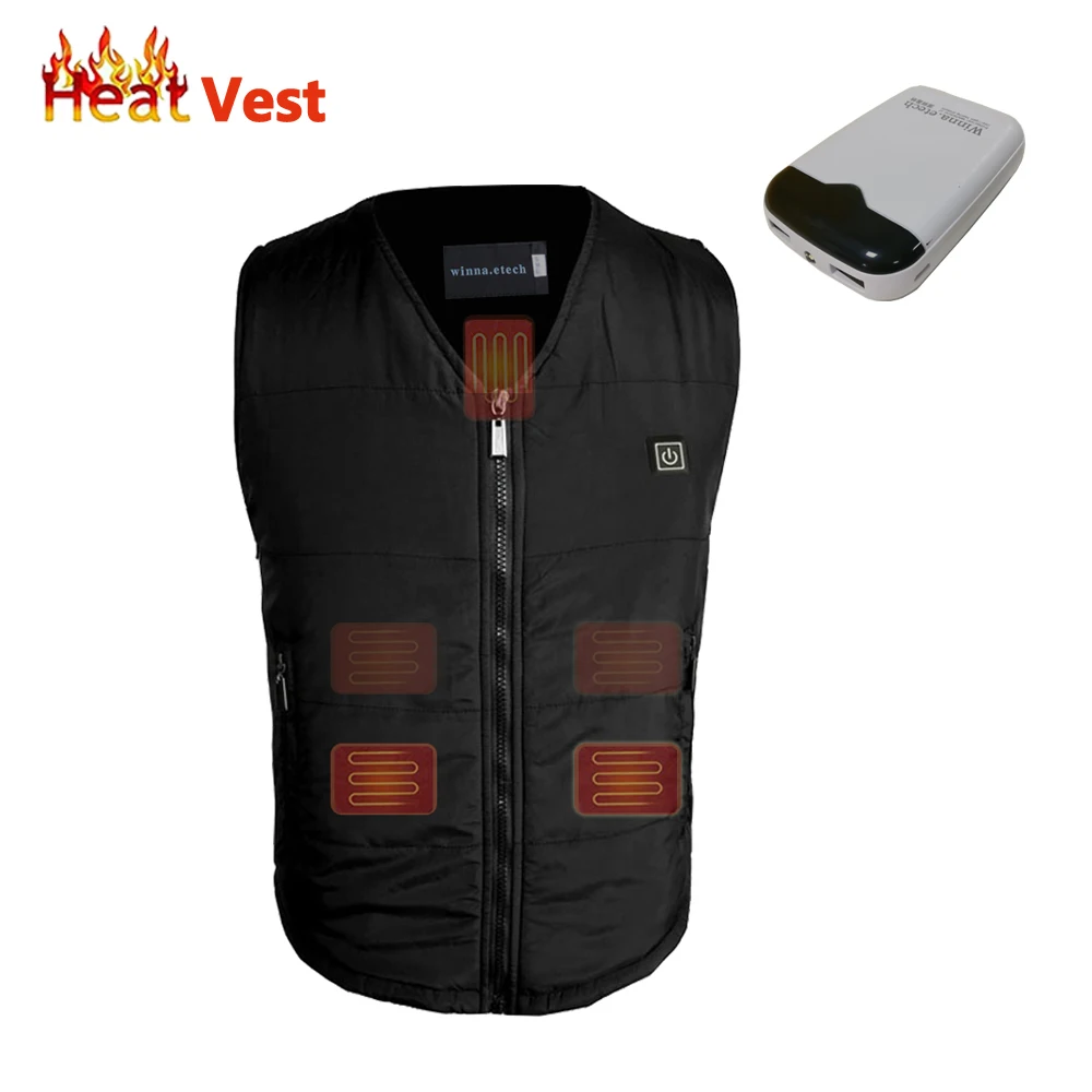 Winter Thermal Washable Size Adjustable Heated Vest Waistcoat with 8000mAh Battery for Outdoor Skiing Hunting Hiking Riding | Дом и сад
