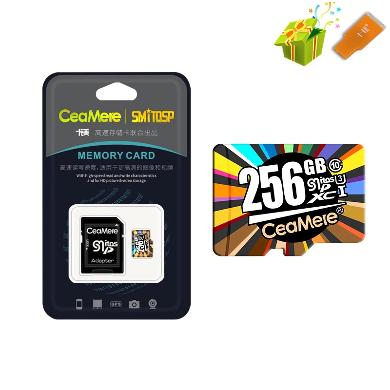 CeaMere карта памяти 256 ГБ 128 Гб 64 Гб U3 UHS-3 32 ГБ Micro sd карта класс 10 UHS-1 флэш-карта памяти Microsd TF/sd карта s для планшета - Емкость: 256GB
