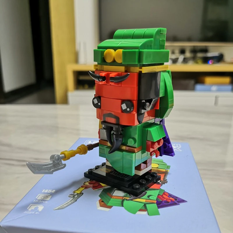 LOZ 1454 три царства генерал Гуань воин Военная война 3D модель DIY Мини блоки кирпичи