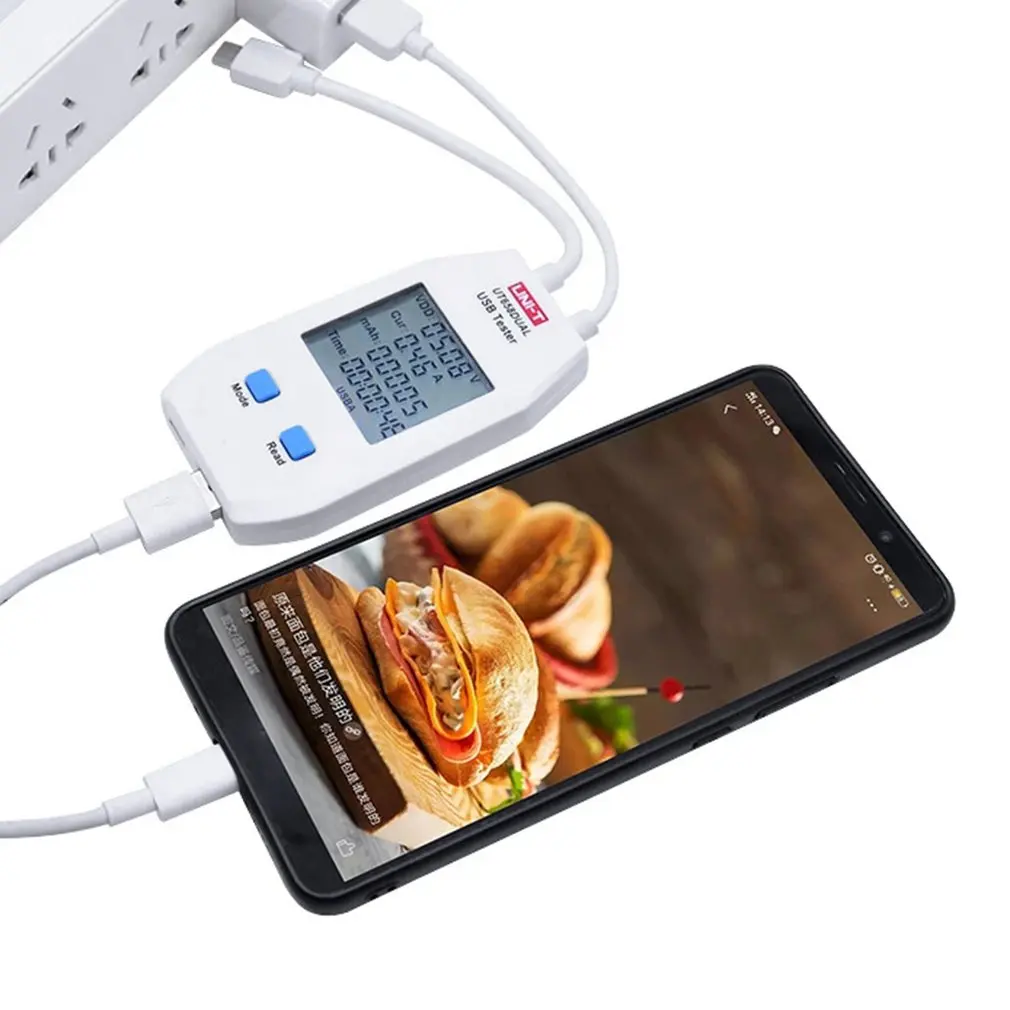 

UNI-T USB Tester UT658A Voltage And Current Monitors Volt Ampere Digital Product Charger Capacity Meter With Data Storage