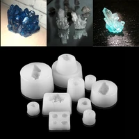 15 styles irregular clear silicone crystal cluster mold resin uv epoxy resin molds stone shape for jewelry making diy crafts