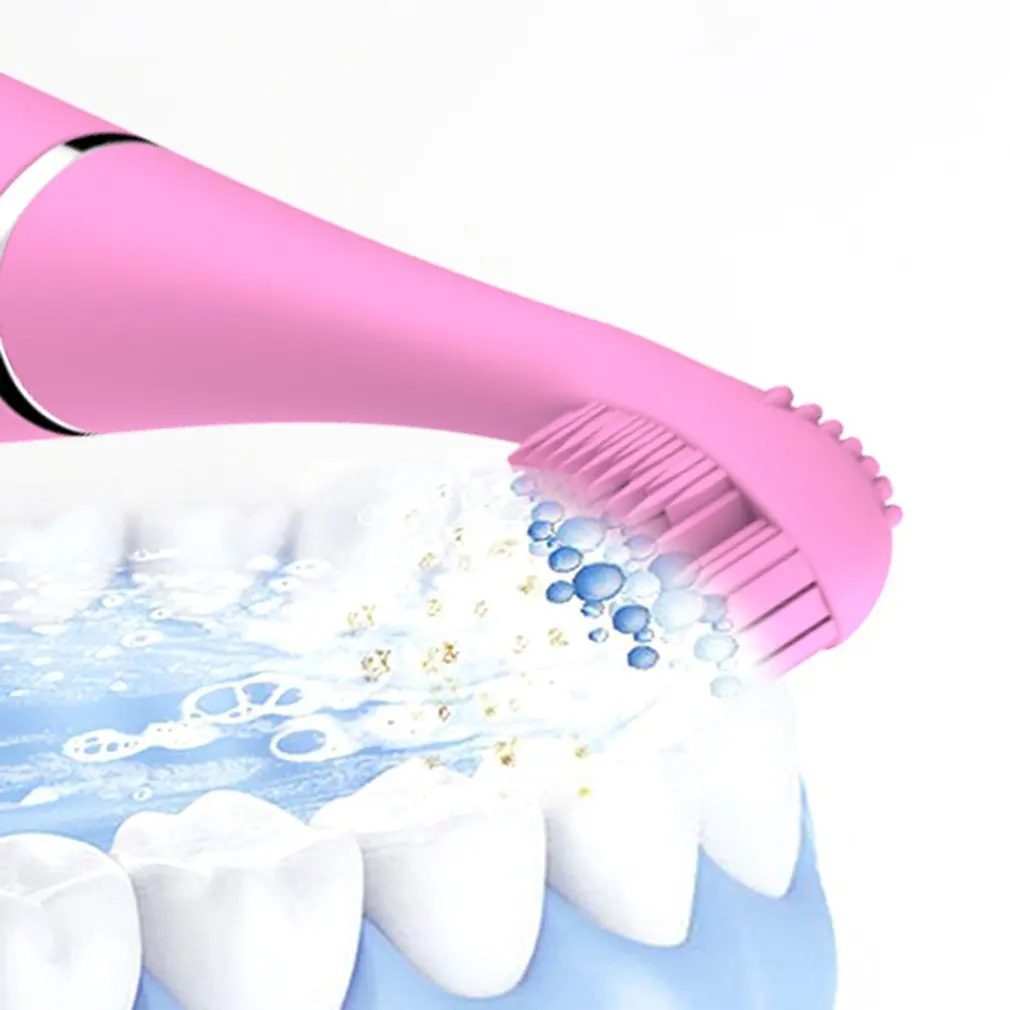

Electric Silicone Toothbrush Rechargeable Ultrasonic Sonic Wave Shake Automatic Tooth Brush Teeth Whitening Cleaning