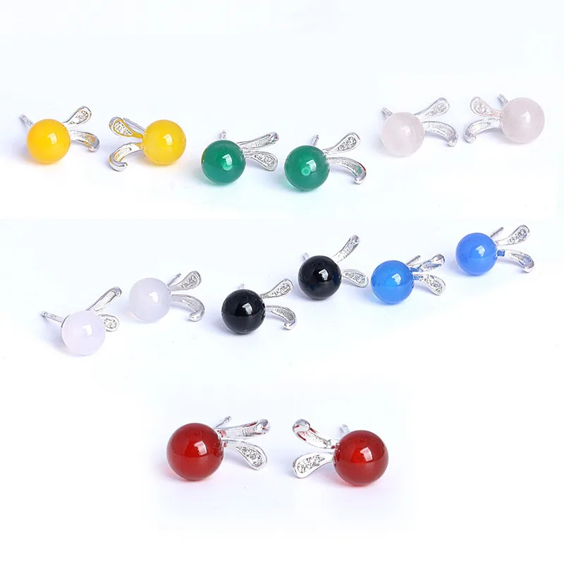 Женские серьги гвоздики из серебра 925 пробы с кроличьими ушками|Серьги-гвоздики| |