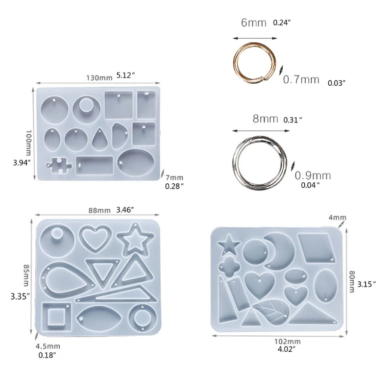 

Handmade Silicone Earrings Mold Necklace Earring Pendant Resin Molds Drop Dangle Resin Earring Mold Jewelry Making Tools