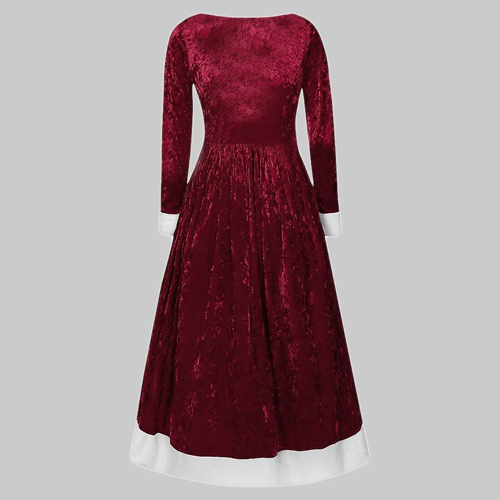 HSU 2019 горячая Распродажа модное женское платье Счастливого Рождества бархатное с