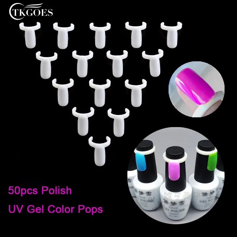 TKGOES 50 шт. лак УФ-гель цветной Pops дисплей дизайн ногтей кольцо стиль советы |