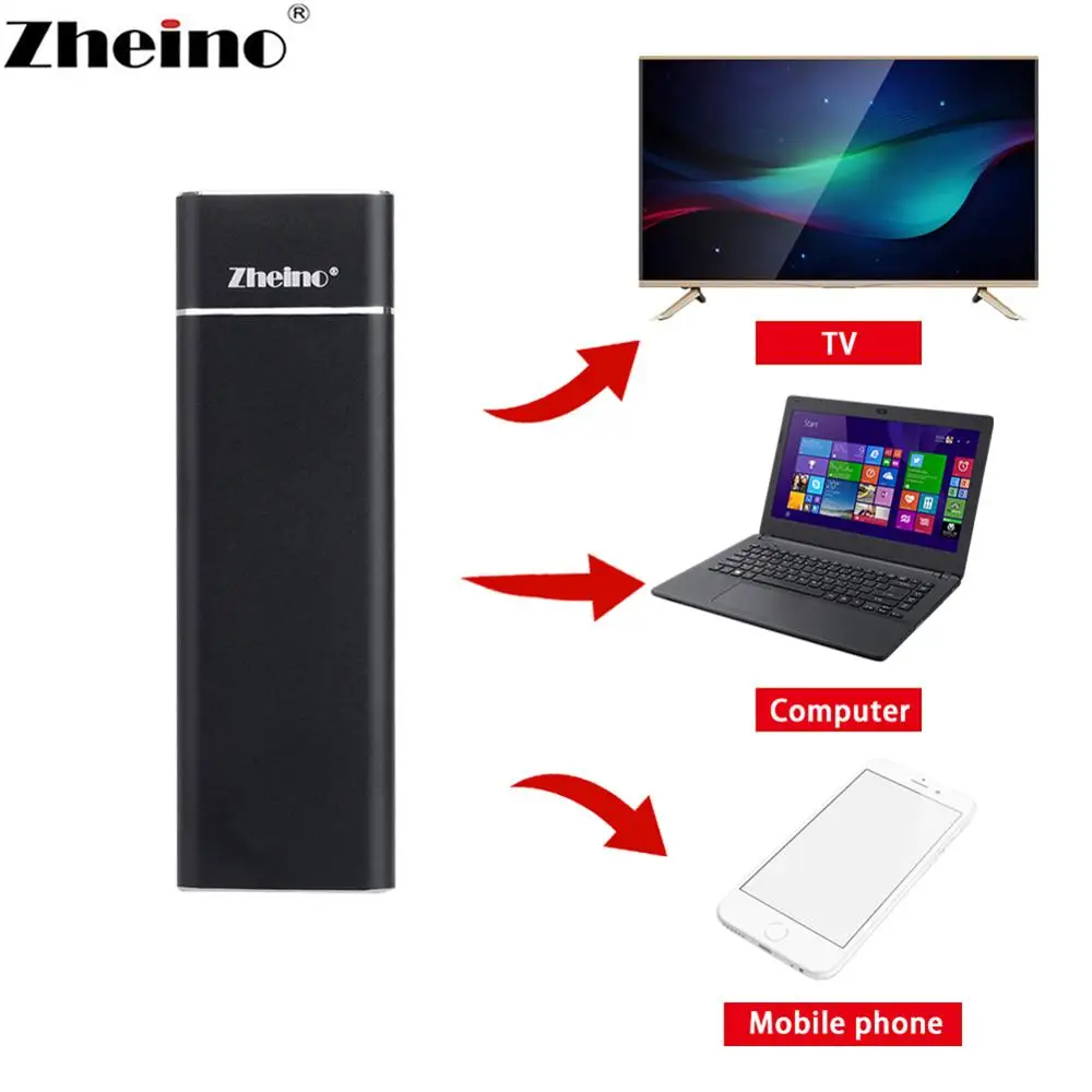 Zheino USB 3,1 для M.2 SSD портативный жесткий диск с OTG для M.2 SATA 2242/2260/2280