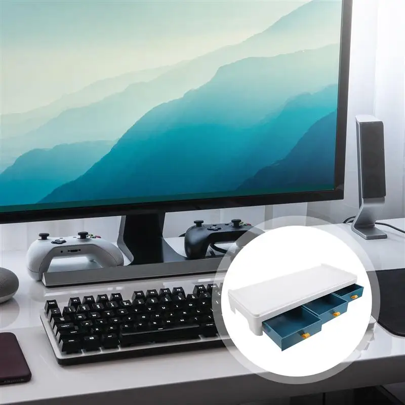 

1pc Computer Heighten Rack Monitor Stand Holder Plastic Desktop Computer Rack