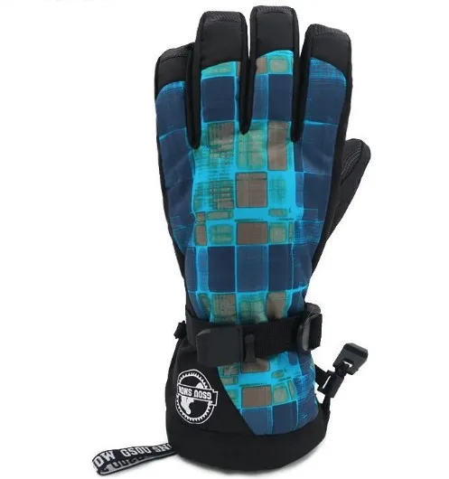 Mens dark gray camouflage ski gloves warm riding snowboardin skiing gloves winter outdoor sports gloves waterproof 10K - Цвет: as shown