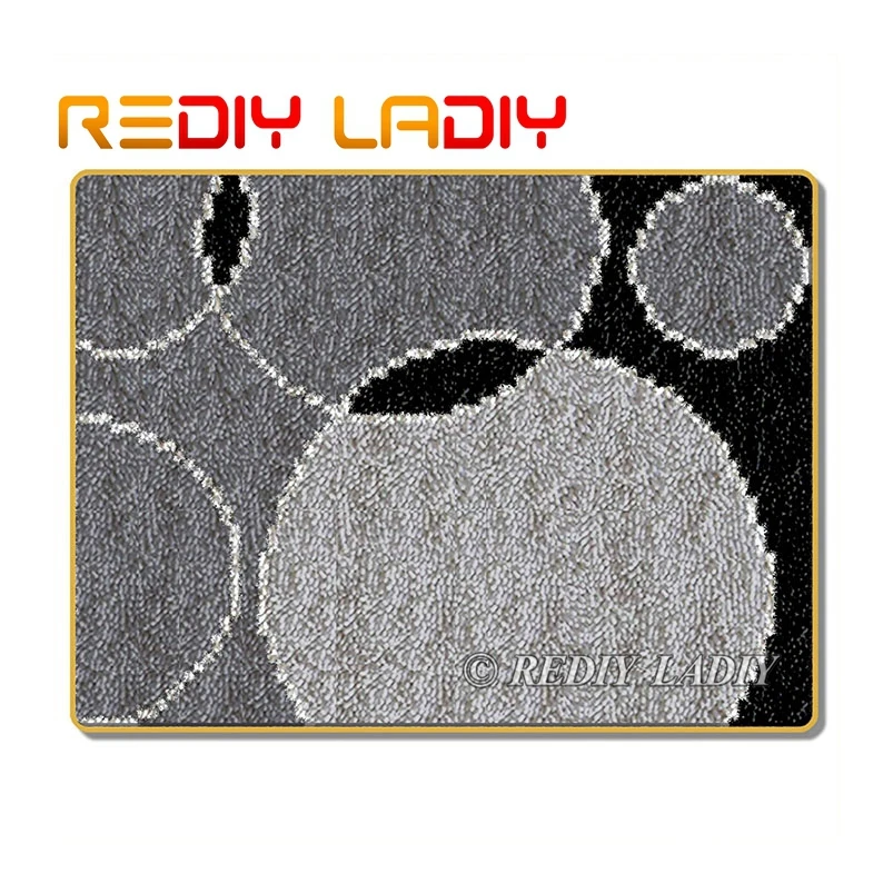 

Крюк с защелкой ковер белого серого и черного цветов, вяжущие крючком ковер 100% акриловой пряжи диванную подушку коврик DIY ковров домашний декор Хобби & Craft