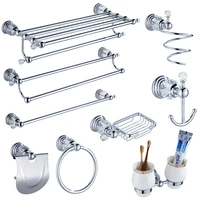 bathroom hardware sets modern clear crystal bathroom accessories sets silver polished chrome bathroom products solid brass