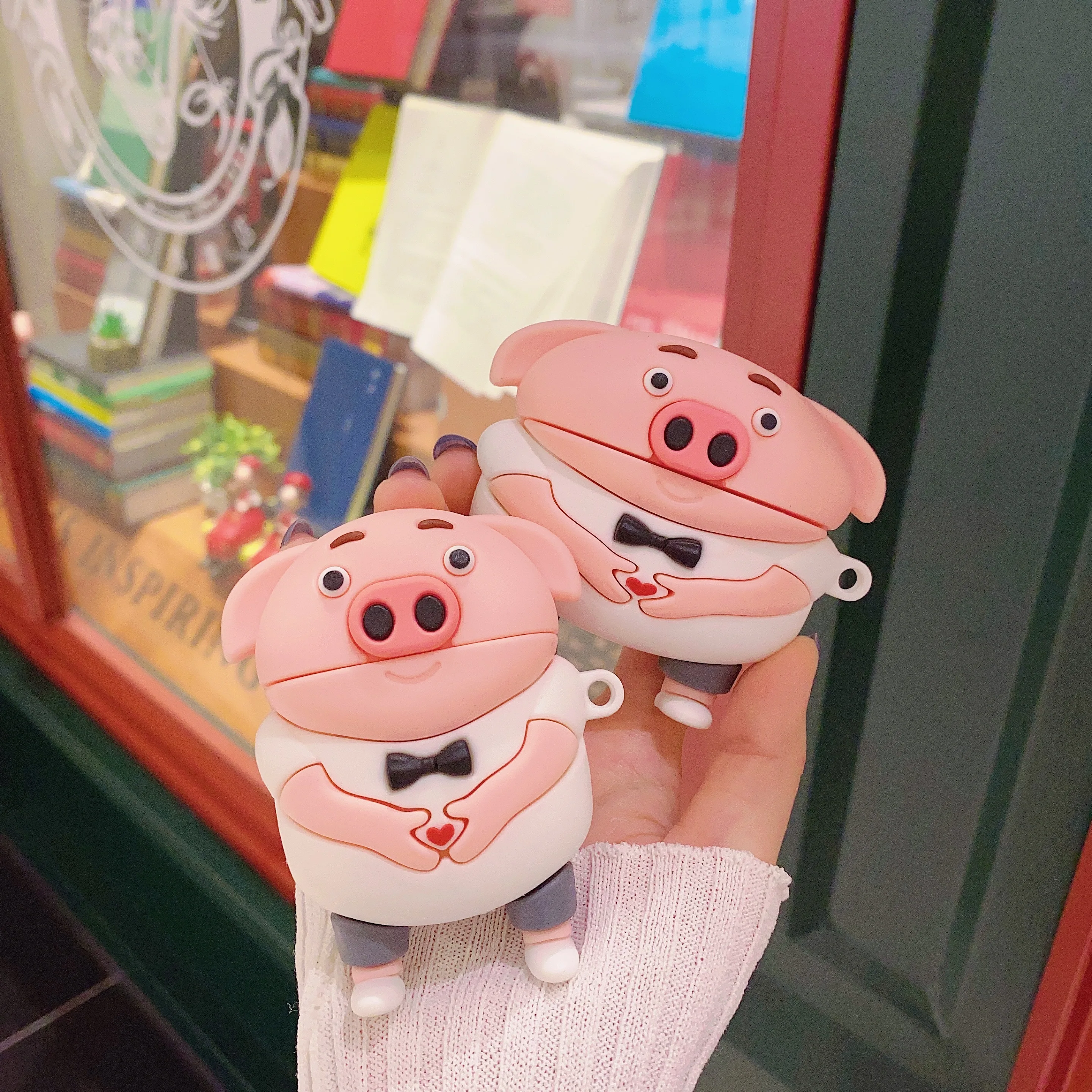 

Защитный чехол высокого качества для наушников Apple Bluetooth Airpods 1 2 Pro, мягкий силиконовый чехол с мультяшным сердцем свиньи