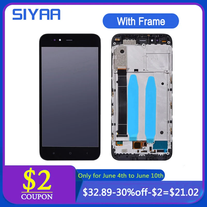 LCD Display For Xiaomi Mi A1 5X Touch Screen with Frame Digitizer Assembly MiA1 Mi5x Repair Parts | Мобильные телефоны и