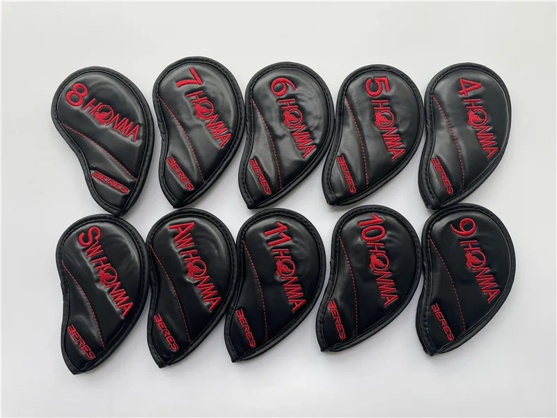 Brand New HONMA BERES Golf Clubs Cover for Irons 10PCS 4-11AS Black/Red Honma Beres Iron Set Head Covers EMS Free Shipping | Спорт и