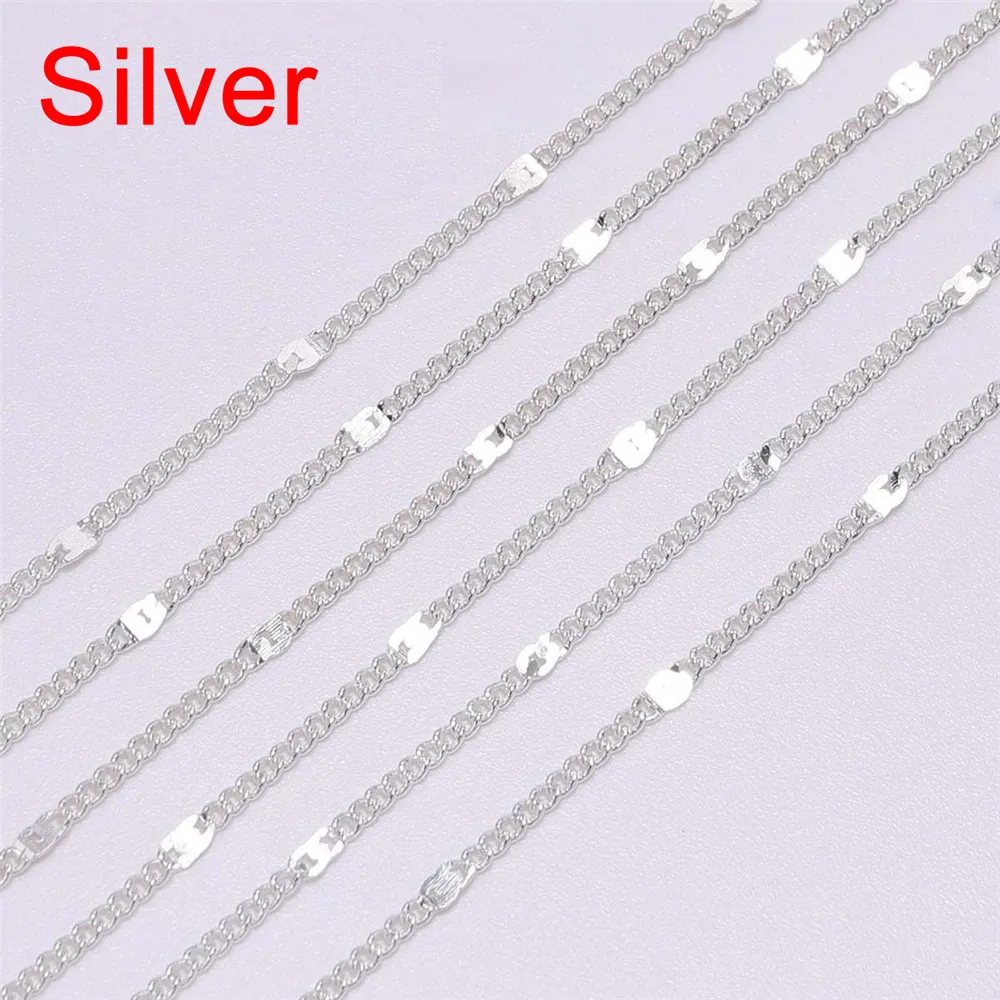 5 м/лот тонкая цепочка из сплава золотого и серебряного цветов для