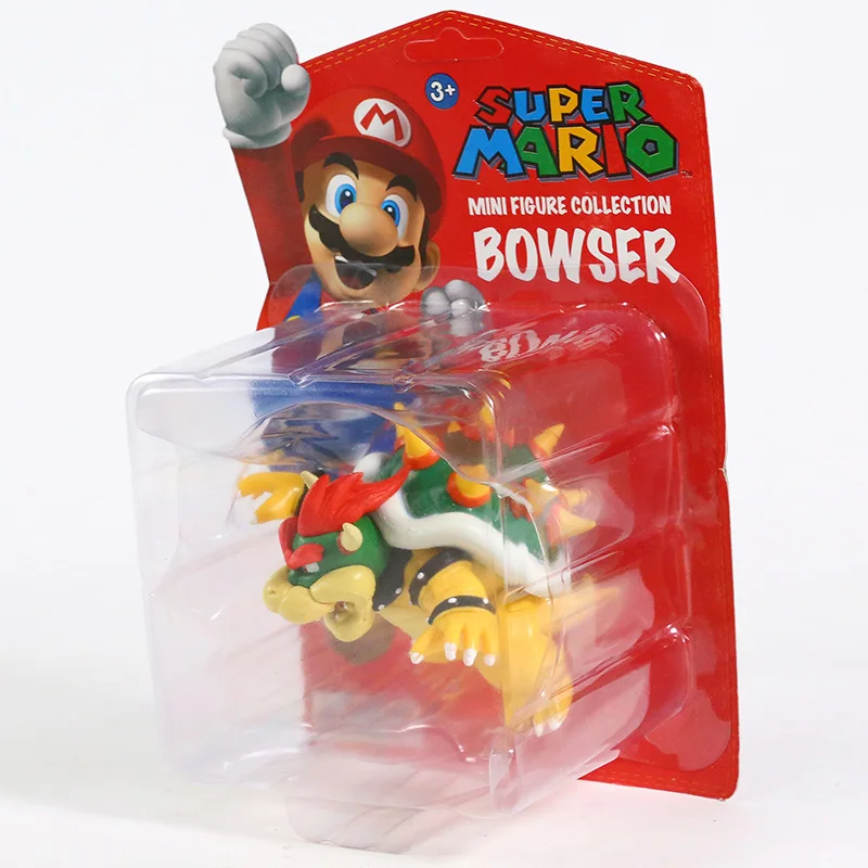 Экшн-фигурка из ПВХ Super Mario Bros Bowser Коллекционная модель игрушки кукла 3 5 дюйма 9 см |