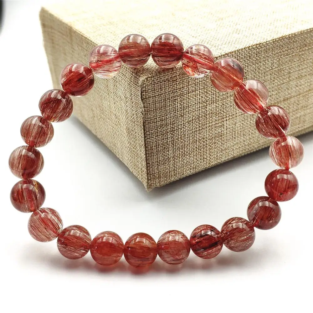 Высокое качество натуральный красный волос рутилированный кварцевый Crsytal