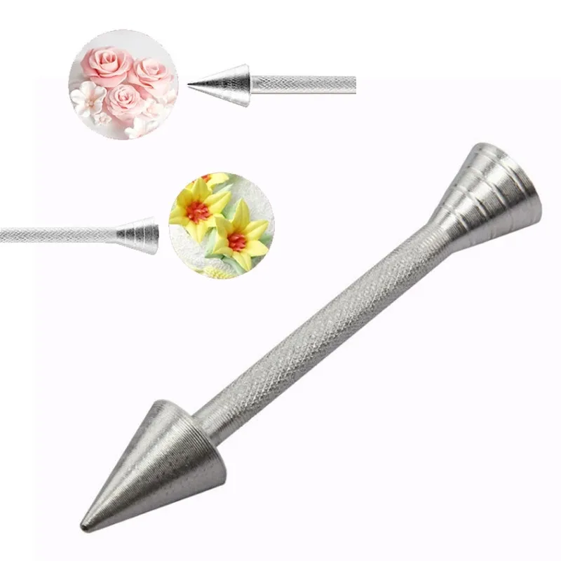 

Roses Flower Holder Decoration Pastry Sticks Baking Cone Cream Tools Piping Cake Aluminium Alloy 1 Pcs Rod Kitchen Accessories