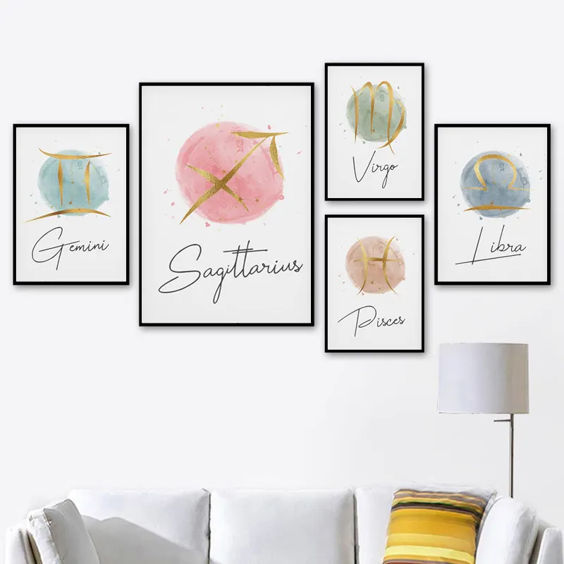 Созвездие астрономия звезды постер домашний декор холст живопись цвет воды