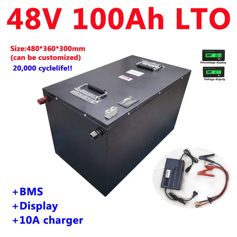 LTO 48V 100Ah широкий температурный литиевый титановый аккумулятор 2,4 v аккумулятор лто для 7000w Автомобильная солнечная система хранения+ 10А зарядное устройство