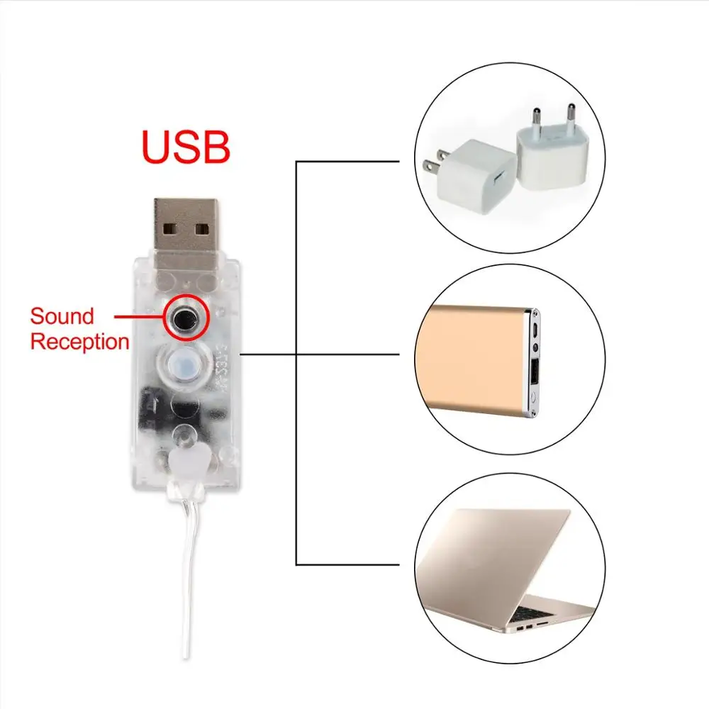 USB светильник с музыкальным управлением декор для свадьбы вечерние