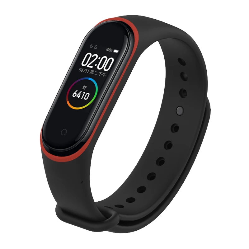 10 шт./упак. для Mi Band 3 4 ремешок браслет аксессуары для Mi 3 Mi 4 ремешок силиконовый спортивный фитнес-браслете Mi Band 4 браслет