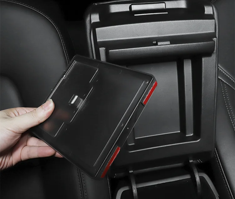 

Автомобильные аксессуары для Tesla Model 3 2017 2018 2019, автомобильный подлокотник, органайзер для хранения, контейнеры, прозрачный скрытый держател...