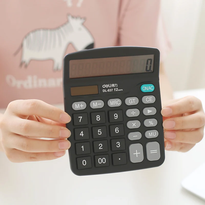 Портативный Настольный калькулятор с двойной мощностью 12 разрядный настольный