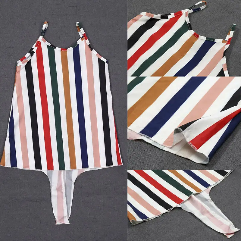 Одинаковые наряды для семьи 2019 летняя полосатая одежда мамы и дочки длинный