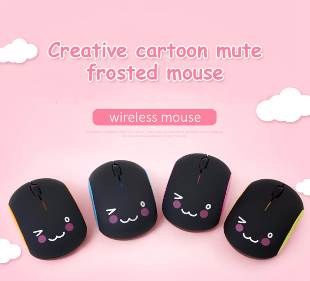 Беспроводная мультяшная мышь CHYI 2 4 ГГц USB оптическая Бесшумная перезаряжаемая