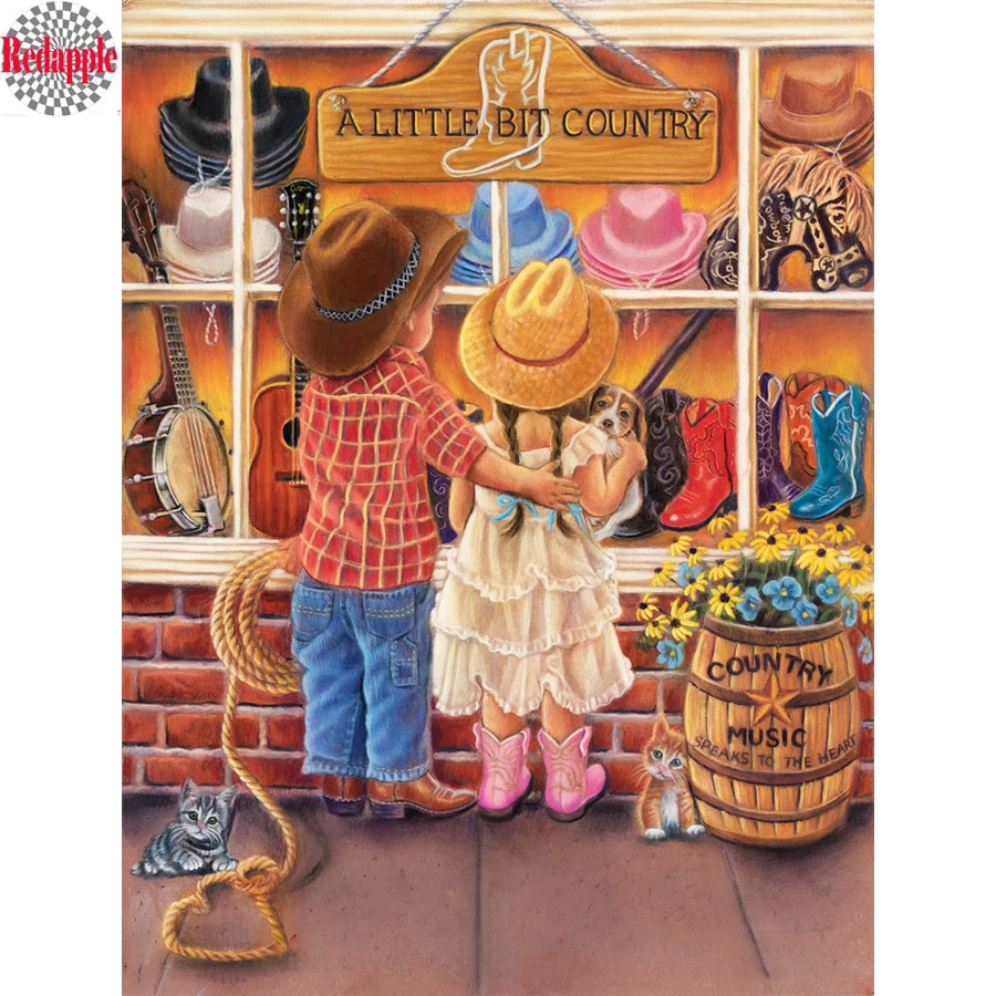 

New Europe music Style 5D DIY Diamond Painting "A Little Bit Country" Full Diamond Handmade Diamond Embroidery hobby Decoration