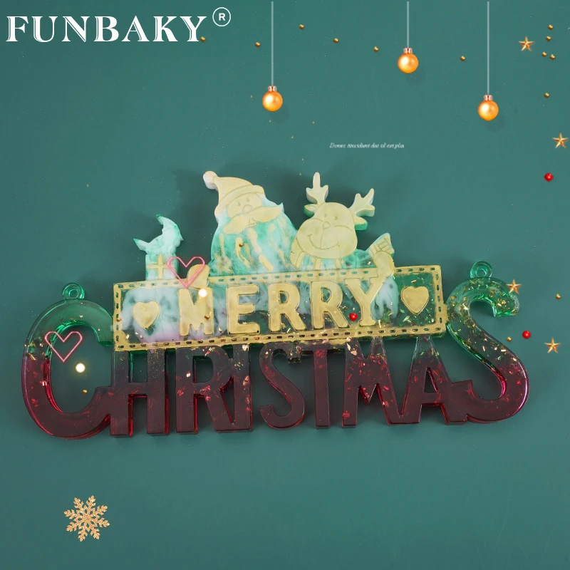 FUNBAKY Рождественская Форма 3D формы для эпоксидной смолы ручная работа