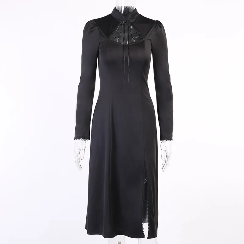 

New style bubble sleeve dress in autumn and winter