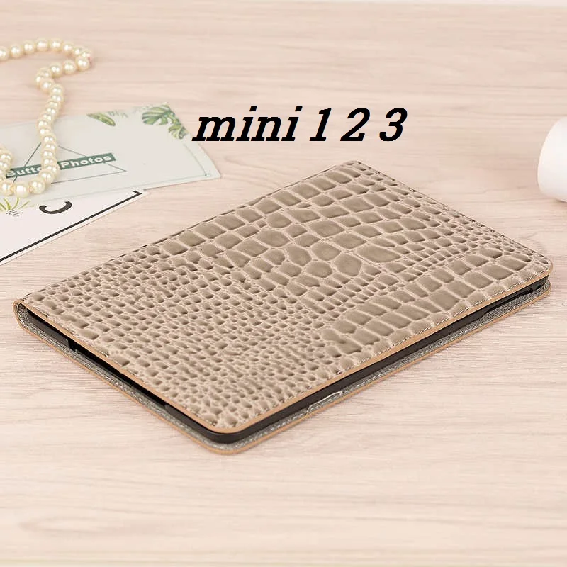Coque для iPad mini 1 2 3 4 5 Роскошный чехол из крокодиловой кожи PU Folio Stand слот для карт iPad mini 5 Роскошный чехол 7,9'' - Цвет: mini 1 2 3 Grey