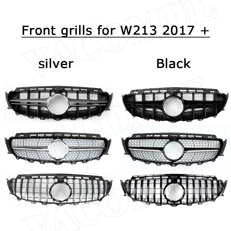 Сетчатая Решетка переднего бампера для Mercedes Benz W213 C238 E200 E250 E300 E320 E350 E53 AMG