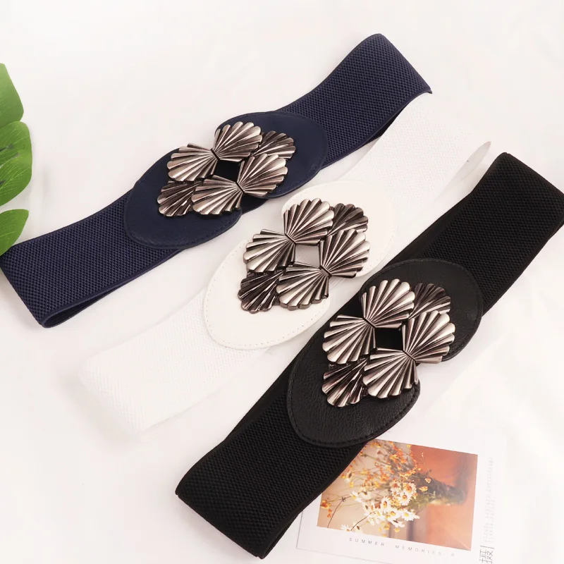 

Woman Elastic Waistband Vintage Wide Cummerbunds Stretch Fashion Waist Decoration Belts For Wedding Dress Ceintures Pour Femmes