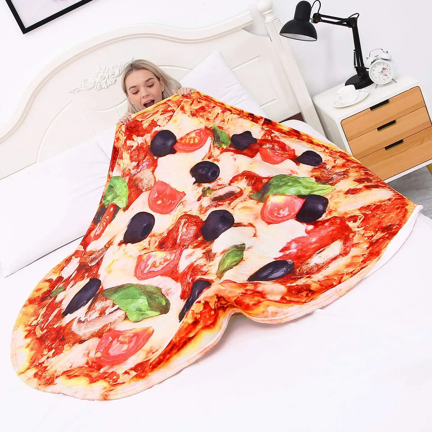 

Silstar Tex Pizza Blanket Baby Flannel Round Soft Warm Swaddling Cover Baankets Muti Use Winter Decor 180X180 cm Travel
