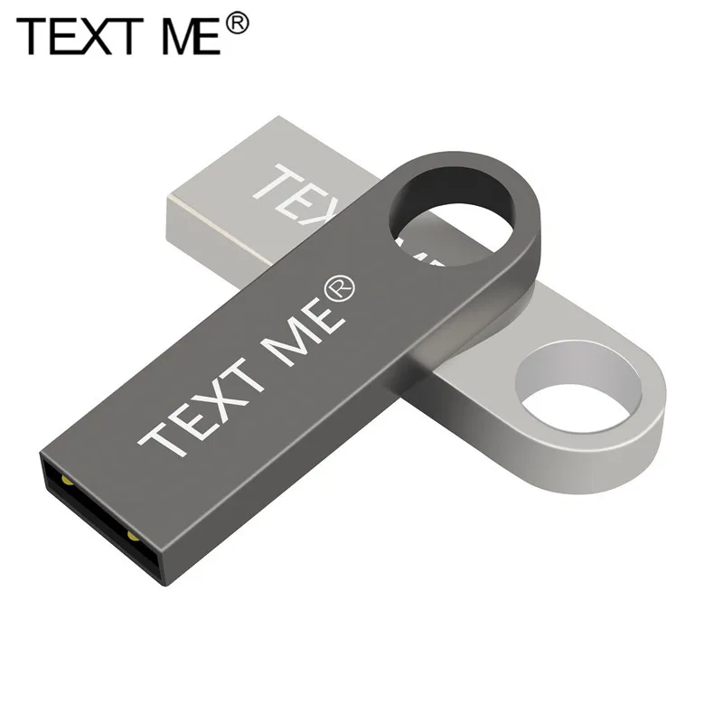 Металлический usb флеш накопитель TEXT ME 100% 2 0 4 ГБ 8 16 32 64 usb|USB флэш-накопители| |