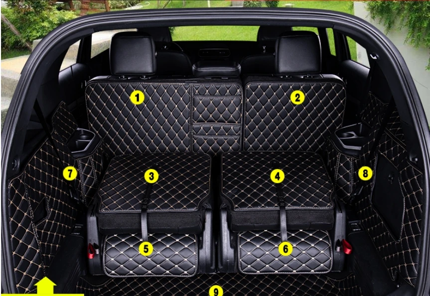 

Good quality! Special car trunk mats for Ford Explorer 7 seats 2019-2011 durable boot carpets cargo liner mat for Explorer 2017