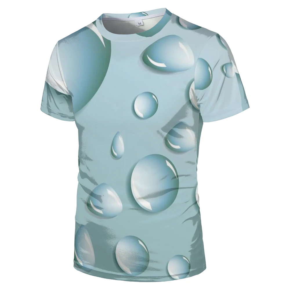 

Mens Clothes Popular Men Tshirt Short Sleeve 3D Printed T shirt Uniquely Raindrop T-shirt Loose O-neck Summer