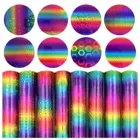 30,5x20 см термотрансферный винил утюжок Htv футболка текстиль Cricut пленка тепловой пресс голографический Радужный самоклеящийся виниловый рулон