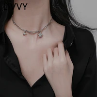 livvy silver color fashion stars tassel pendant necklace for female party elegant fashion clavicle chain jewelry gift