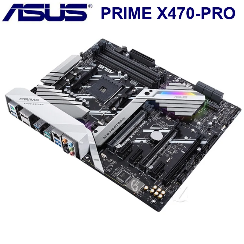 Разъем AM4 Asus PRIME X470-PRO системная плата AMD X470 DDR4 64 Гб оригинальная настольная